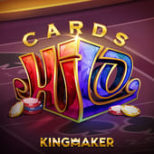 Cards Hi Lo cards game icon on fff777